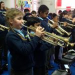image of year 4 children playing the trumpet