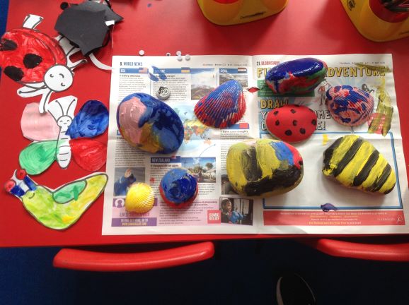 Image of stones painted by children